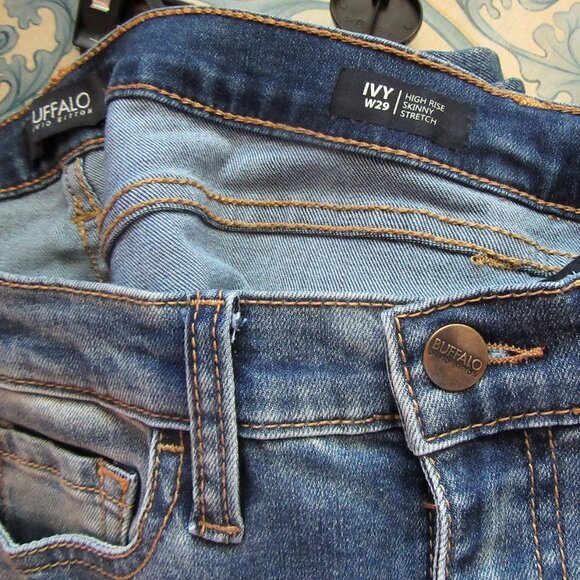 BUFFALO DAVID BITTON HIGH RISE SKINNY JEANS, NEW - Picture 1 of 5